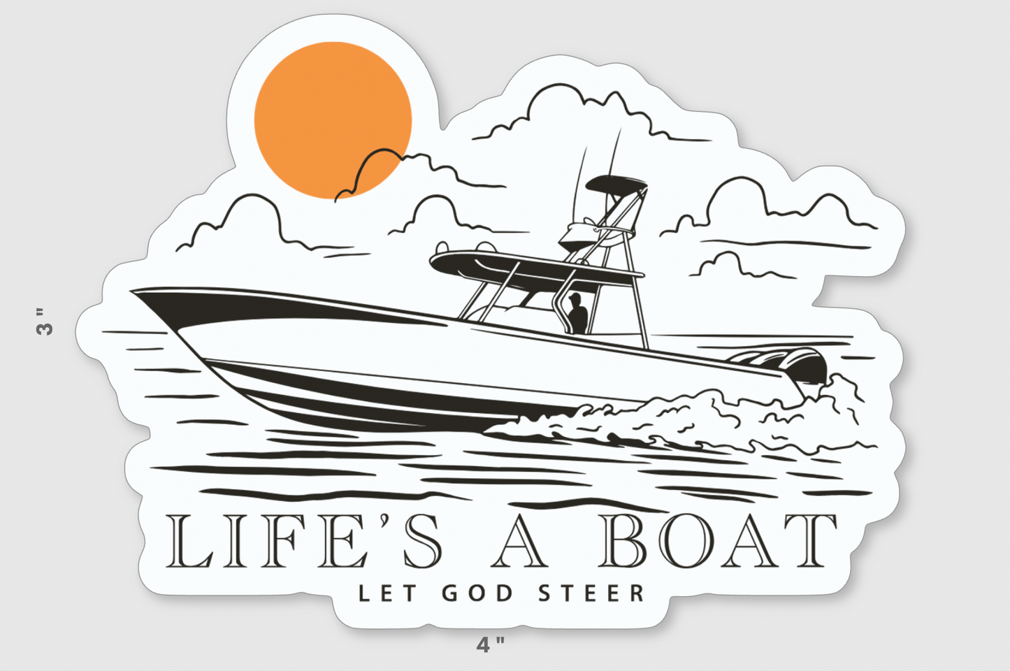 Let God Steer Hi-Tack Vinyl Sticker