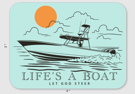 Let God Steer Hi-Tack Vinyl Sticker